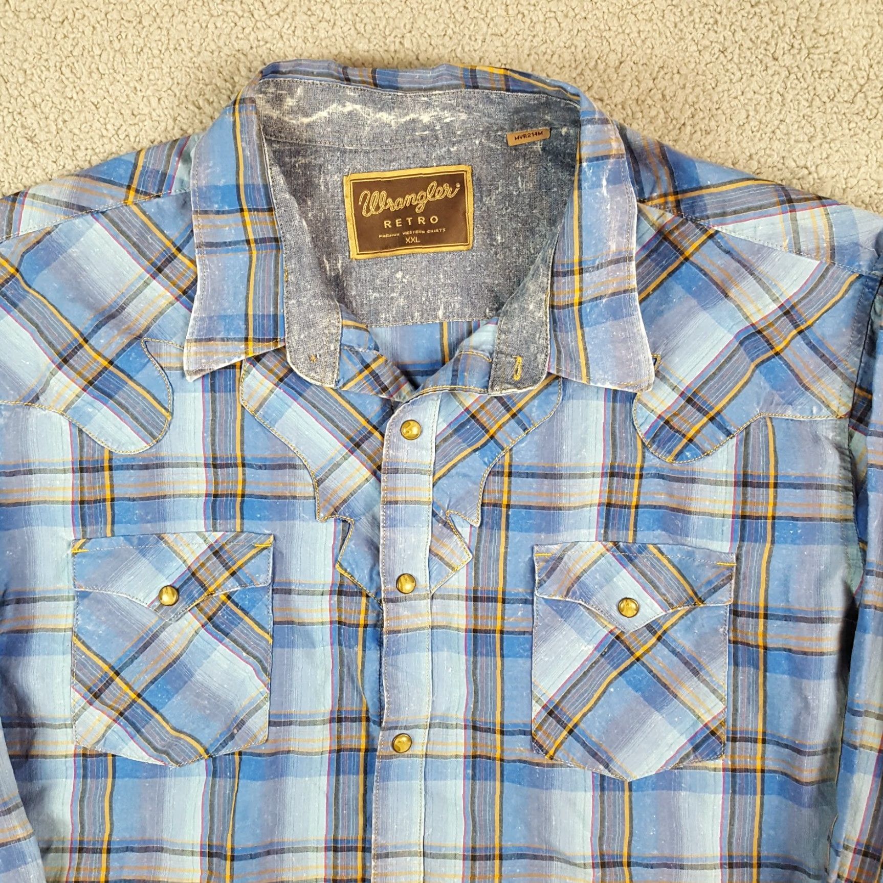 Wrangler Vintage Wrangler Men’s Size 2XL Western Plaid Button Up Cowboy Rodeo Shirt Long Sleeve Blue Fall Seasonal Size US XXL / EU 58 / 5 - 2 Thumbnail