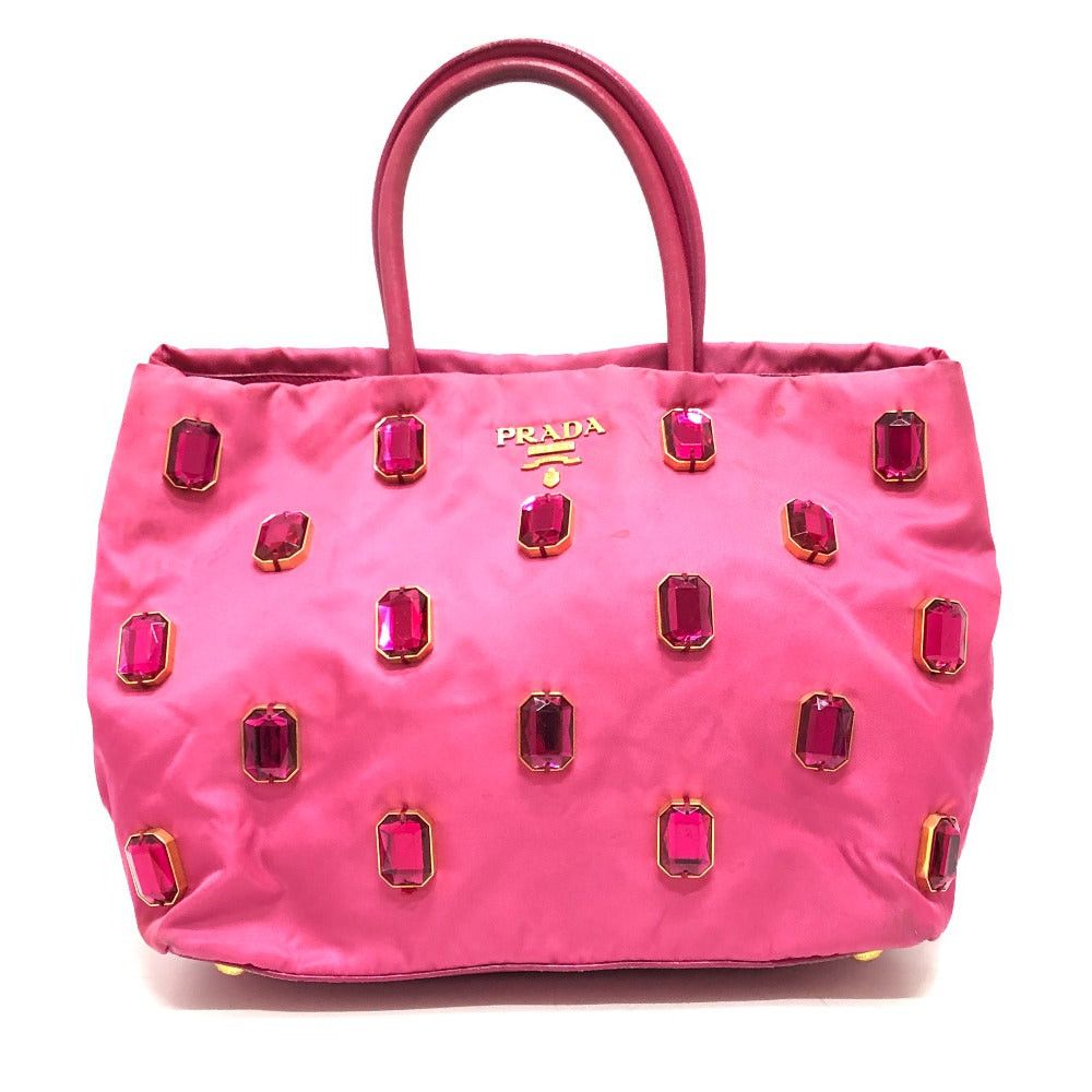 Prada Prada Logo Bijoux Handbag Back Briefcase Nylon Women Pink Size ONE SIZE - 1 Thumbnail