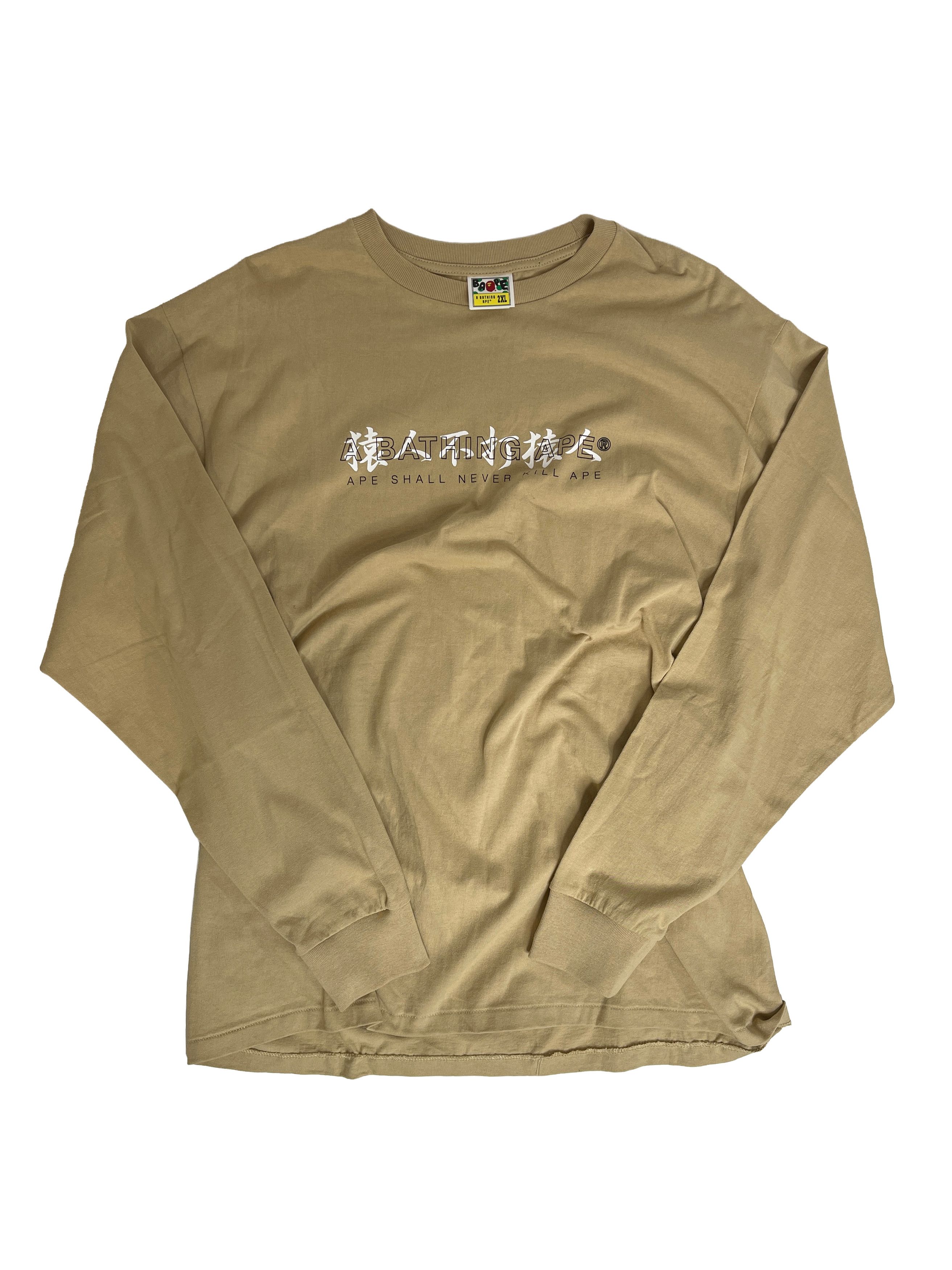 Bape BAPE Kanji Logo Asnka Long-Sleeve Tee Beige Size US XXL / EU 58 / 5 - 1 Thumbnail