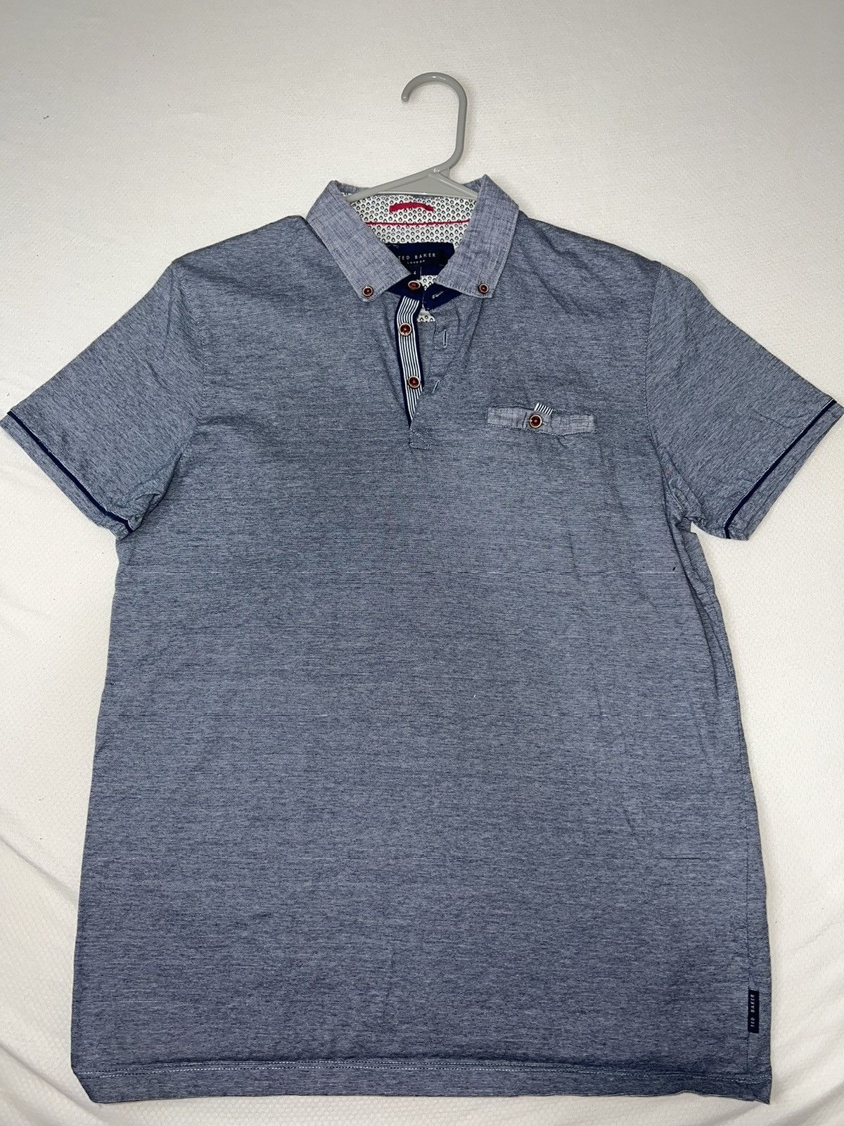 Ted Baker Blue/White Polo - Size Medium