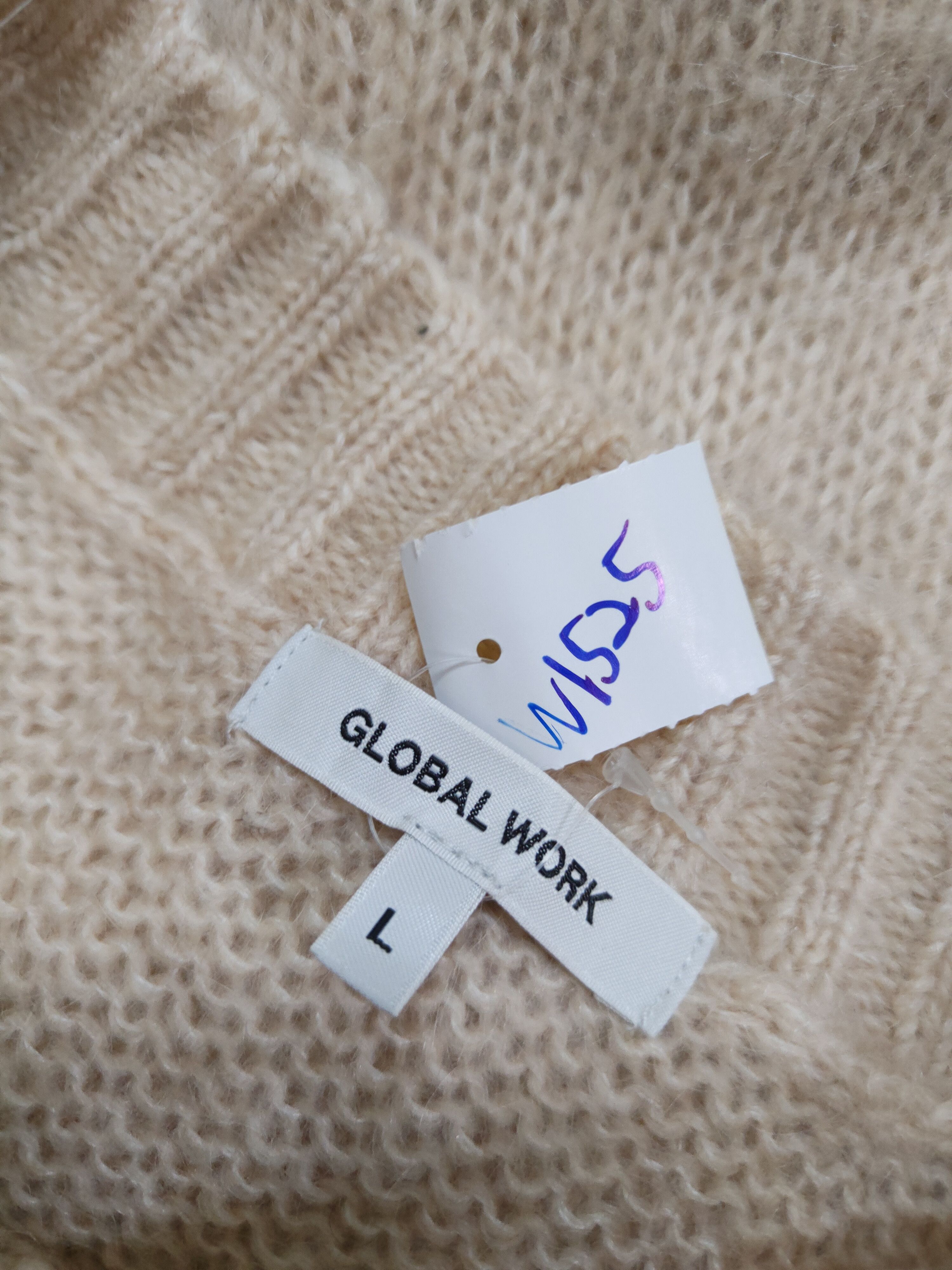 Global Work × Vintage Global Work Light Orange Knitwear Sweatshirts #W1525 Size US L / EU 52-54 / 3 - 11 Thumbnail