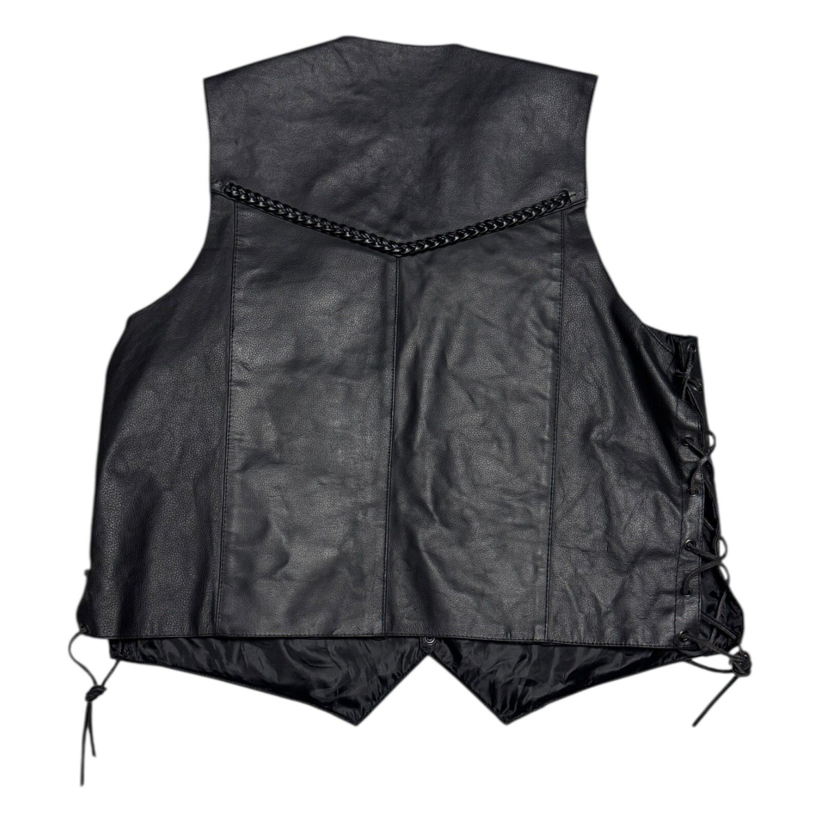 Leather HOT LEATHERS Braided Leather Retro Motorcycle Biker Vest 2XL Size US XXL / EU 58 / 5 - 3 Thumbnail