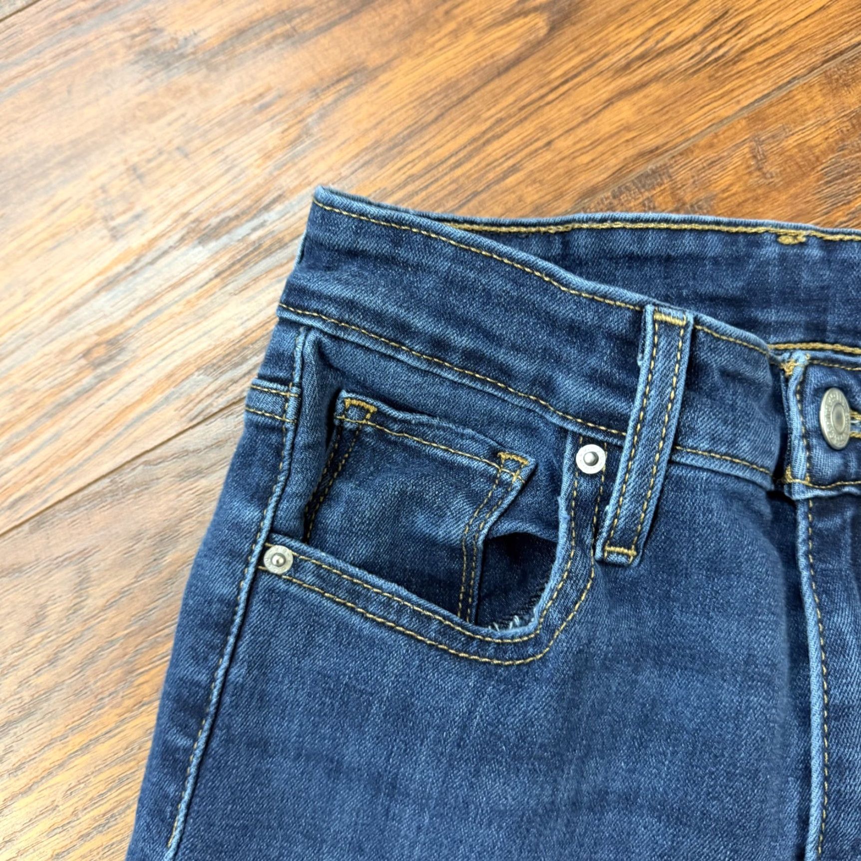 Levi's Levis Jeans Womens 25 Flare High Rise Dark Wash Stretch Denim Casual 22x30 Size 42" / US 20 - 3 Thumbnail