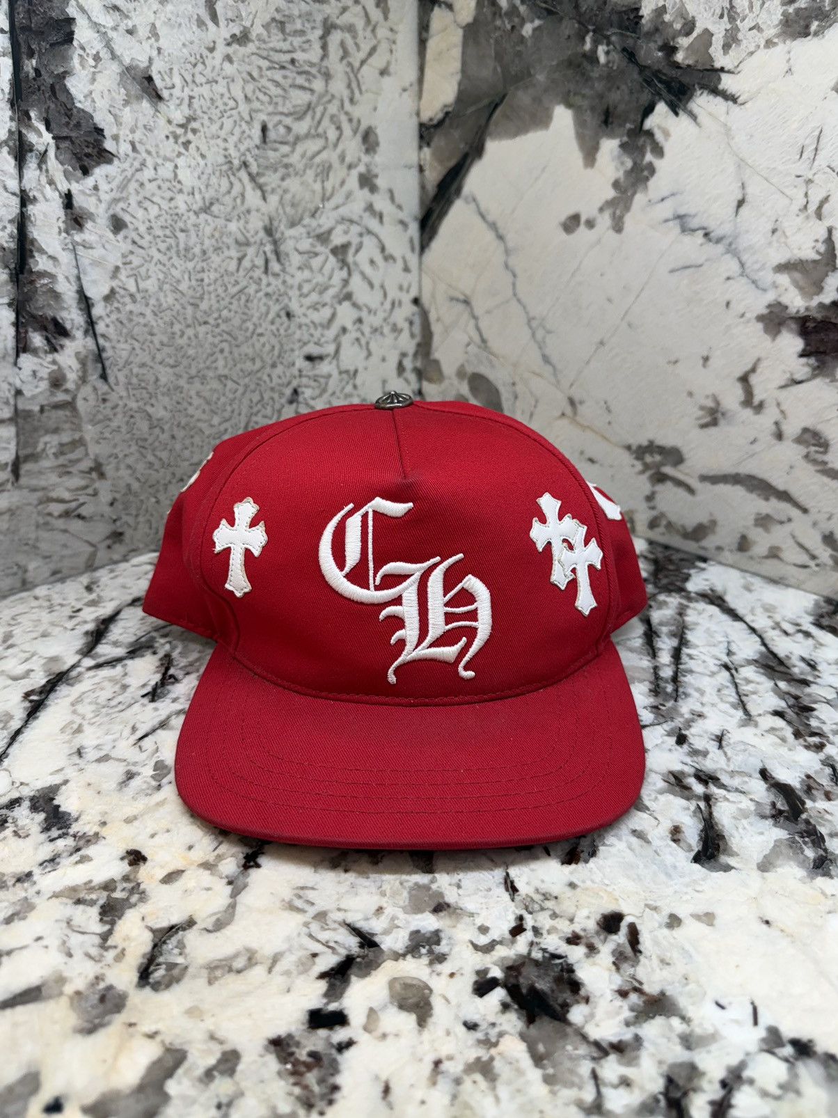 Chrome Hearts Chrome Hearts Cross Patch Hat Red White Baseball Cap Size ONE SIZE - 1 Thumbnail