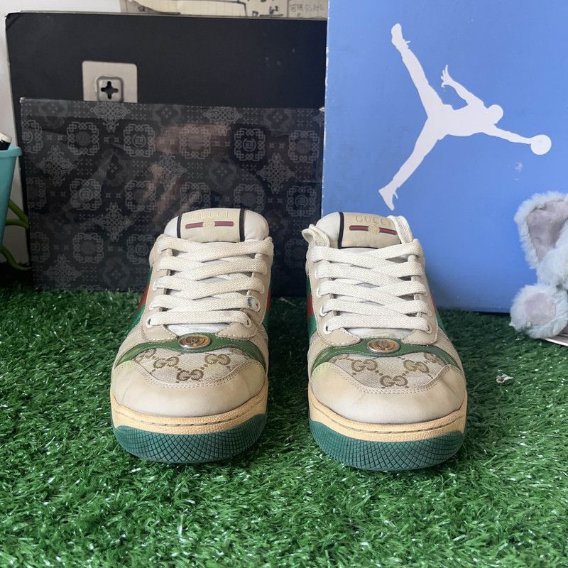 Gucci Screener Green Leather Low-Top Sneakers -