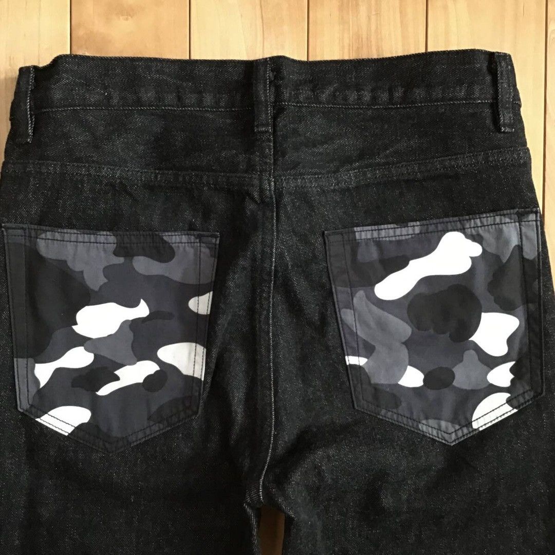 Bape 💫Glow in the dark💫 BAPE City Camo Black Denim Pants ★size S Size US 30 / EU 46 - 4 Thumbnail