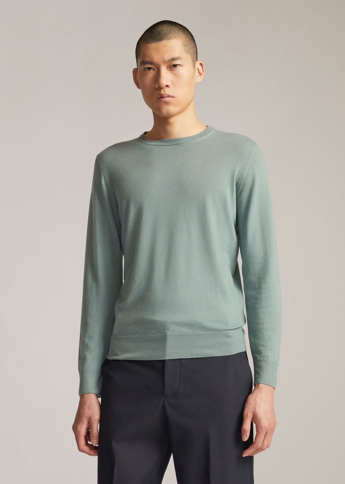 image of Loro Piana O1Loc1C0124 Crew Neck Sweater In Light Green, Men's (Size XL)