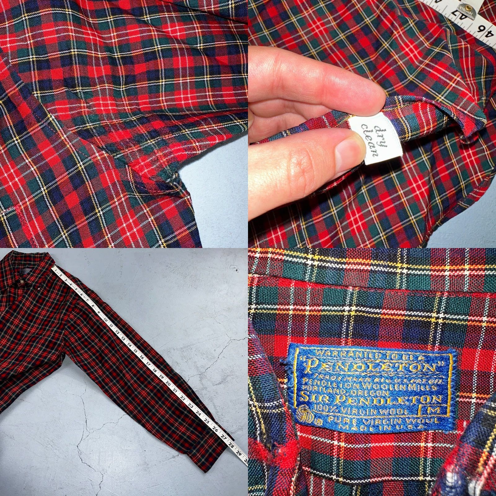 Pendleton VINTAGE Pendleton Shirt Mens M Wool Plaid Flannel USA Button 70s Red Size US M / EU 48-50 / 2 - 8 Thumbnail