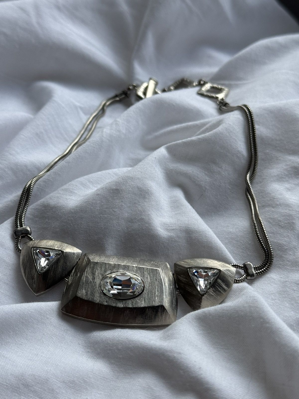 Yves Saint Laurent Yves Saint Laurent YSL Vintage Arty Swarovski Necklace Size ONE SIZE - 1 Thumbnail