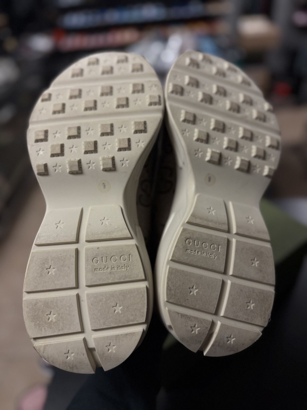 Gucci Gucci Beige Monogram Rhyton Sneakers Size 9G/9.5US Size US 9.5 / EU 42-43 - 18 Thumbnail