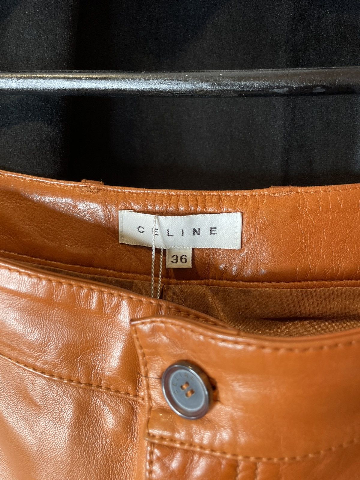 Celine Caramel Leather Pants Size US 28 / EU 44 - 6 Thumbnail