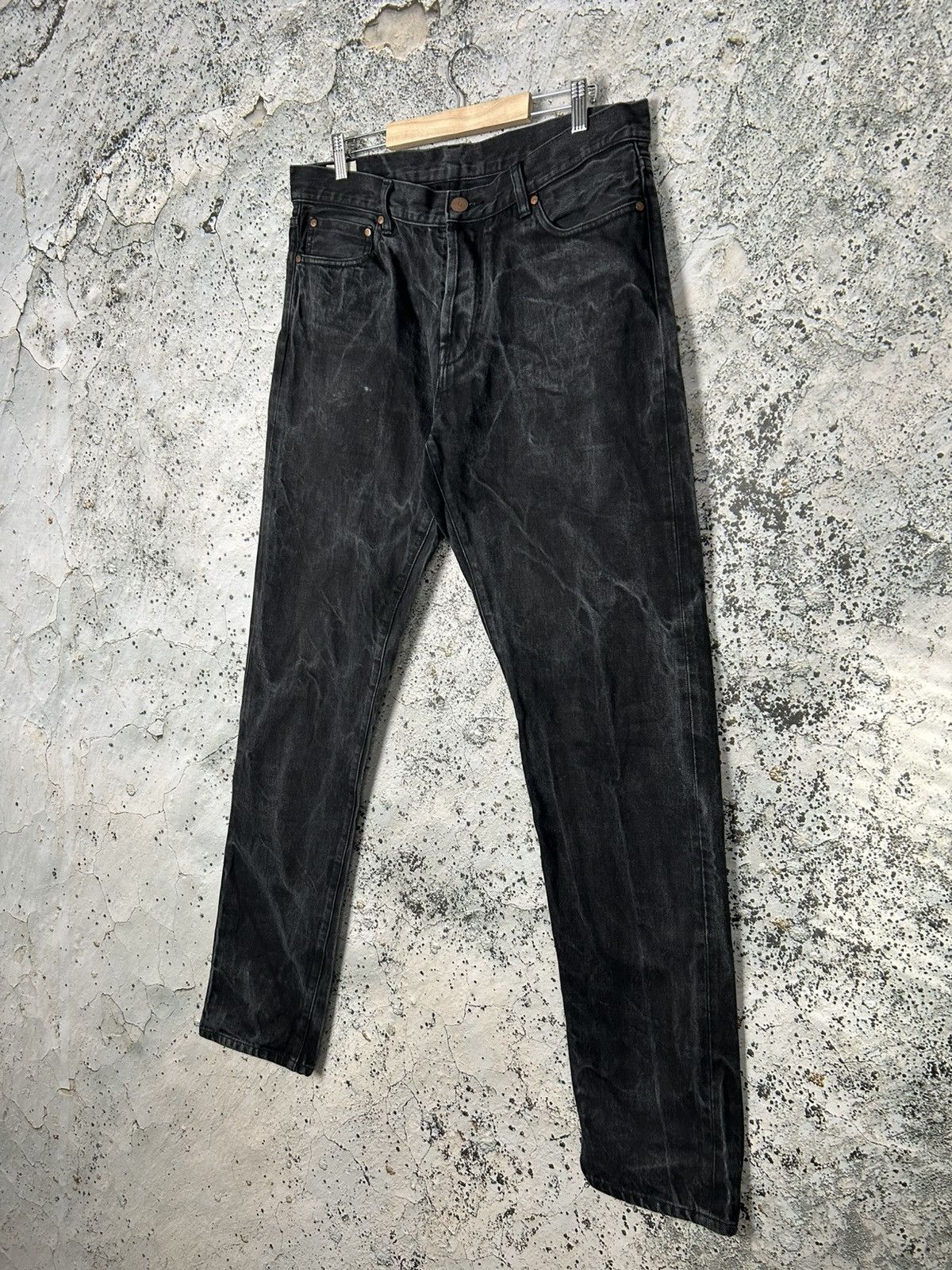 Han Kjobenhavn Han Kjobenhavn Selvedge Japanese Denim Washed Black Grunge Size US 34 / EU 50 - 2 Thumbnail