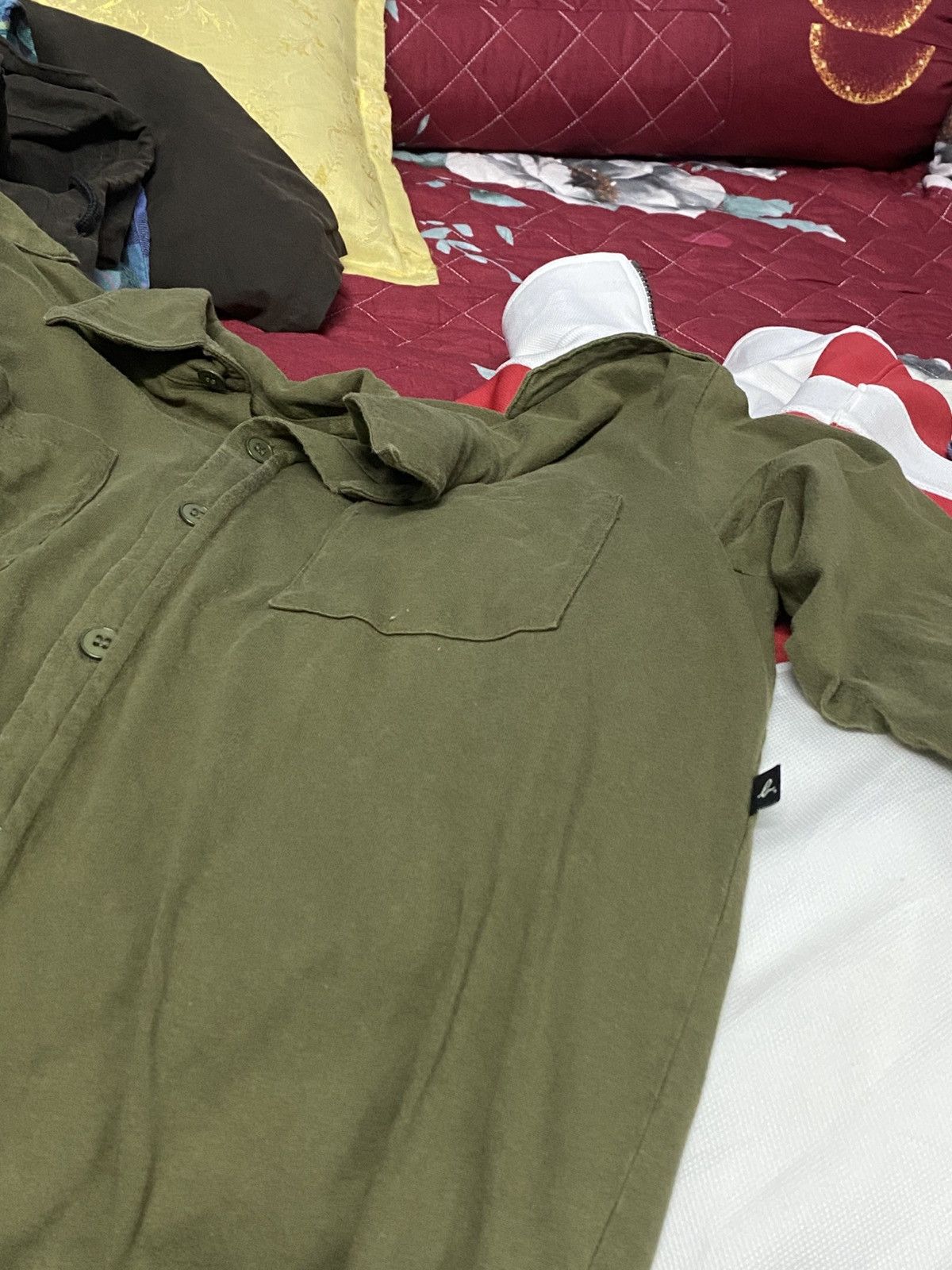 agnes b. Agnes B Homme Paris Shirt Button Up Green Military Size XS / US 0-2 / IT 36-38 - 4 Thumbnail