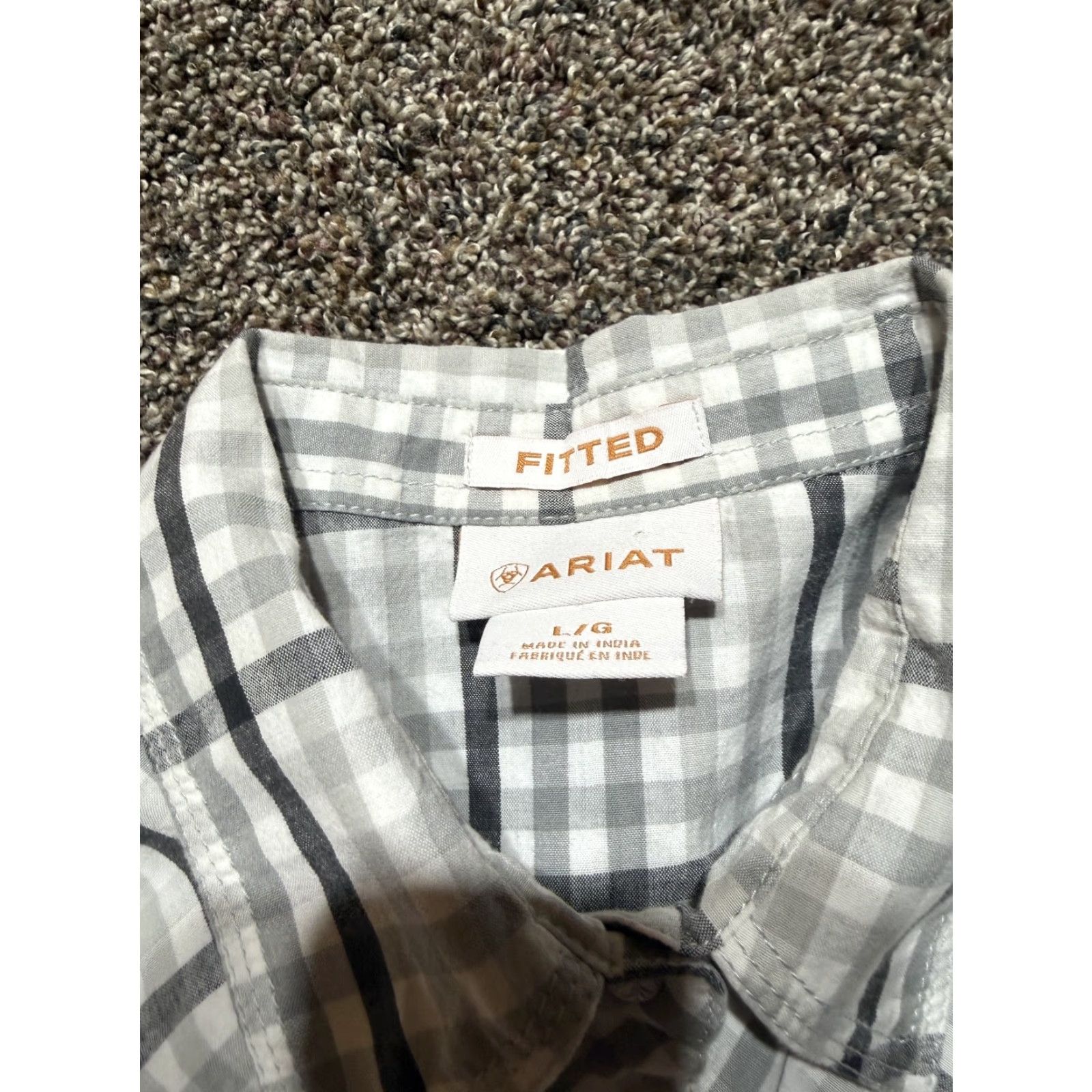 Ariat Ariat Western Cowgirl Women's Shirt Large Gray Plaid Embroidery Snap Size L / US 10 / IT 46 - 5 Thumbnail