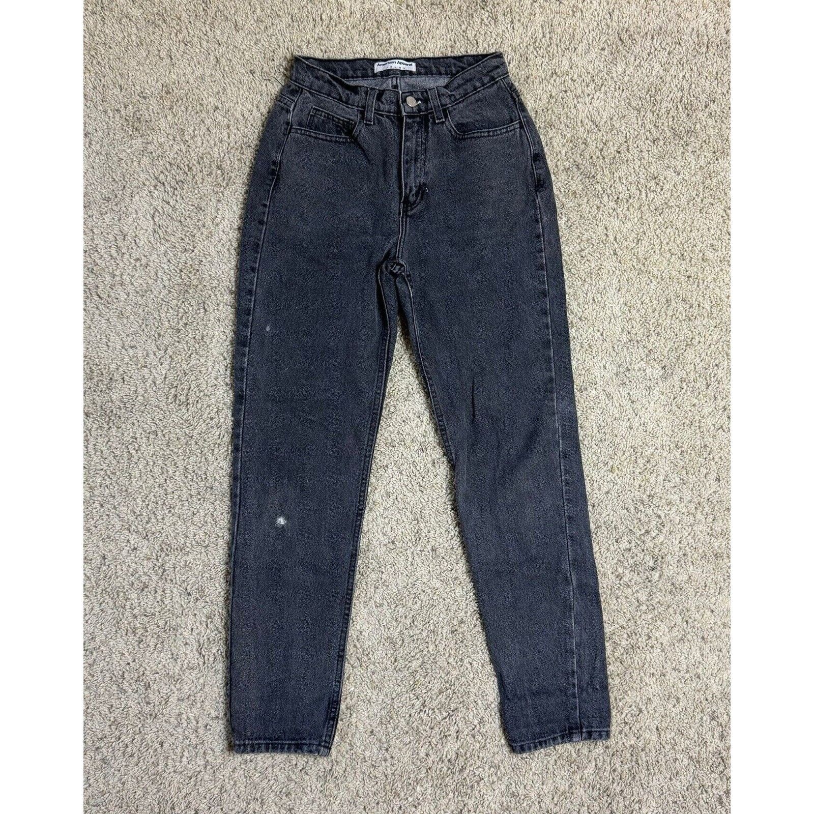 American Apparel American Apparel Womens Jeans Black Straight Leg Baggy Pants Size 42" / US 20 - 2 Thumbnail