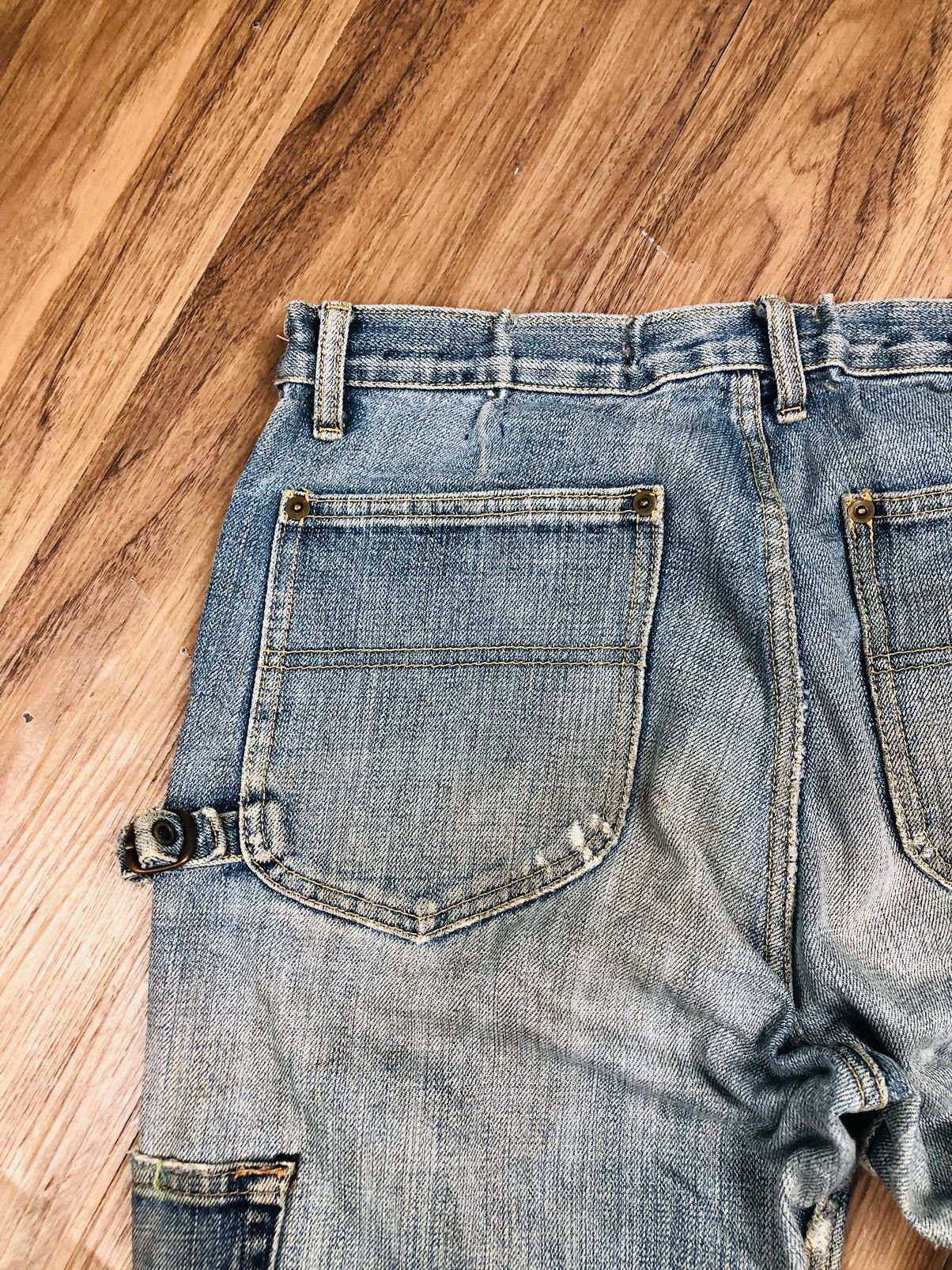 If Six Was Nine 90s Workwear Style Cargo Jeans Skull Button (38) Size US 30 / EU 46 - 15 Thumbnail