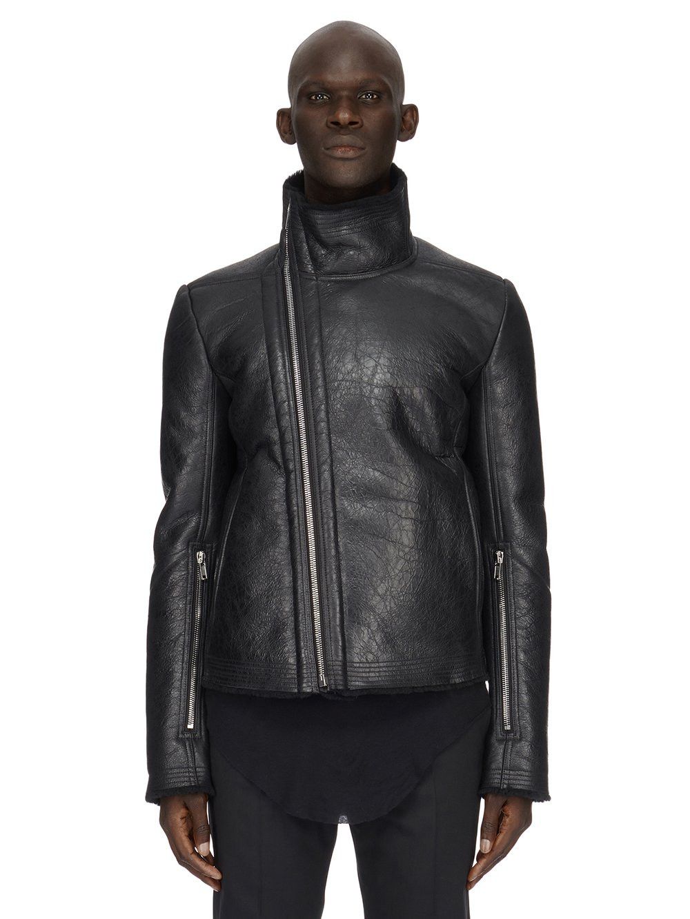 Rick Owens RICK OWENS JACKET LEATHER PUFFER GIMP BOMBER DENIM SLAVE ...