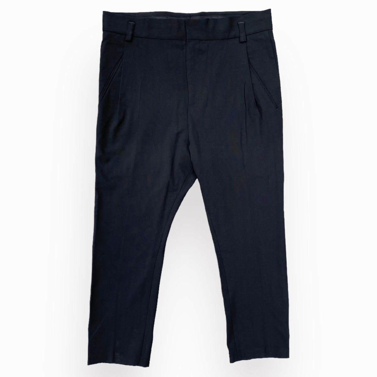 Haider Ackermann FleeceWool Stretch Drop Crotch Cropped Pants Size US 34 / EU 50 - 2 Thumbnail