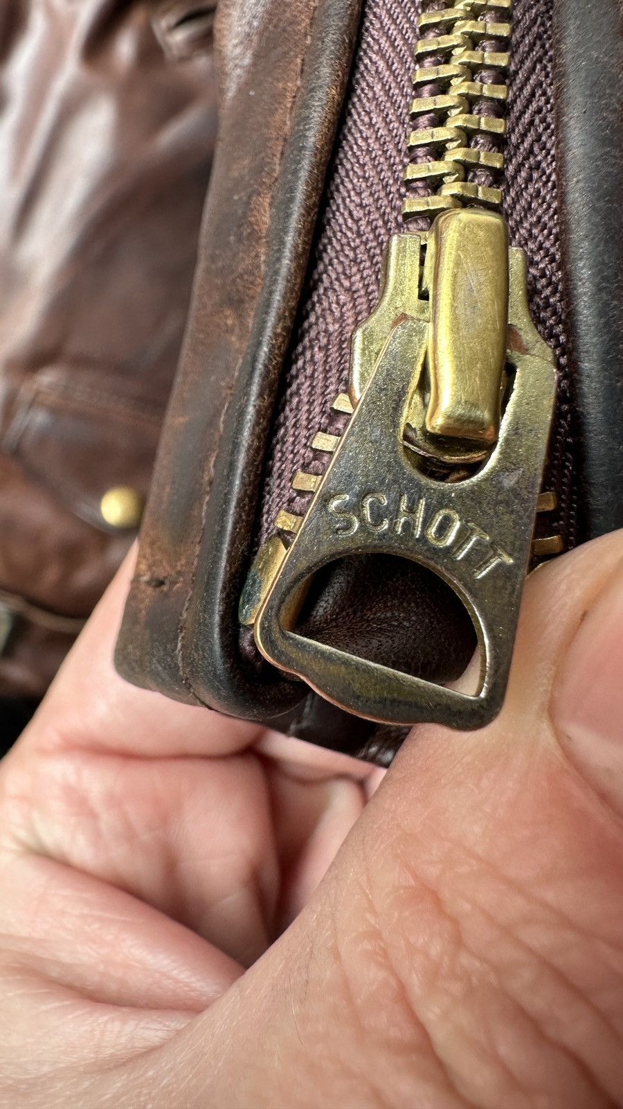 Schott Schott Perfecto 619 Hand Oiled Brown Cowhide Leather Jacket Size US M / EU 48-50 / 2 - 5 Thumbnail