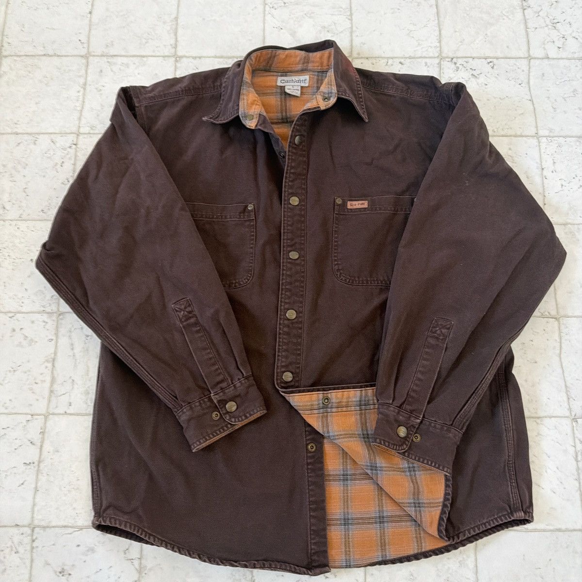Carhartt Lightweight Carhartt workwear brown jacket Size US L / EU 52-54 / 3 - 1 Thumbnail