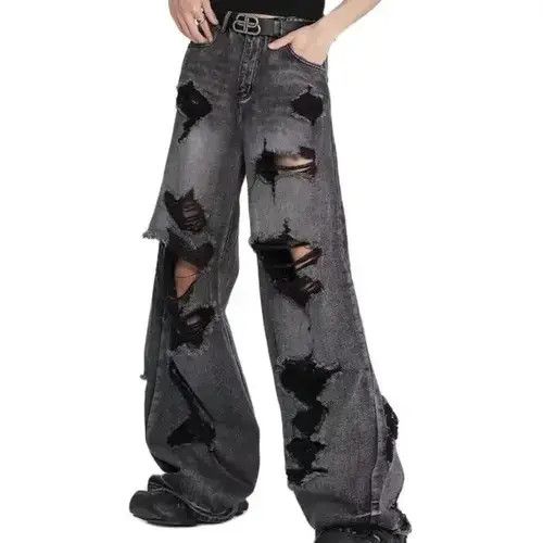Japanese Brand Men's Jeans Wide Leg Denim Pants Fashion Loose Size US 32 / EU 48 - 2 Thumbnail