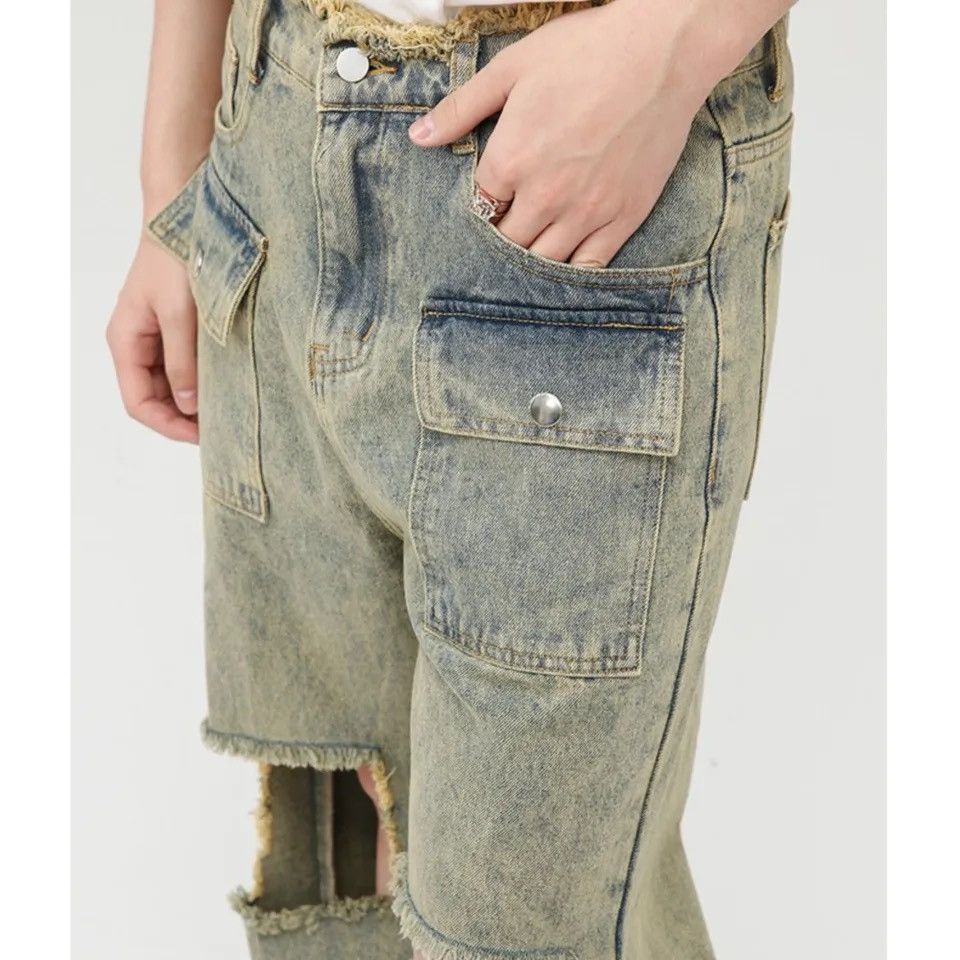 Japanese Brand Hip Hop Pocket Design Washing Zipper Jeans Size US 32 / EU 48 - 4 Thumbnail