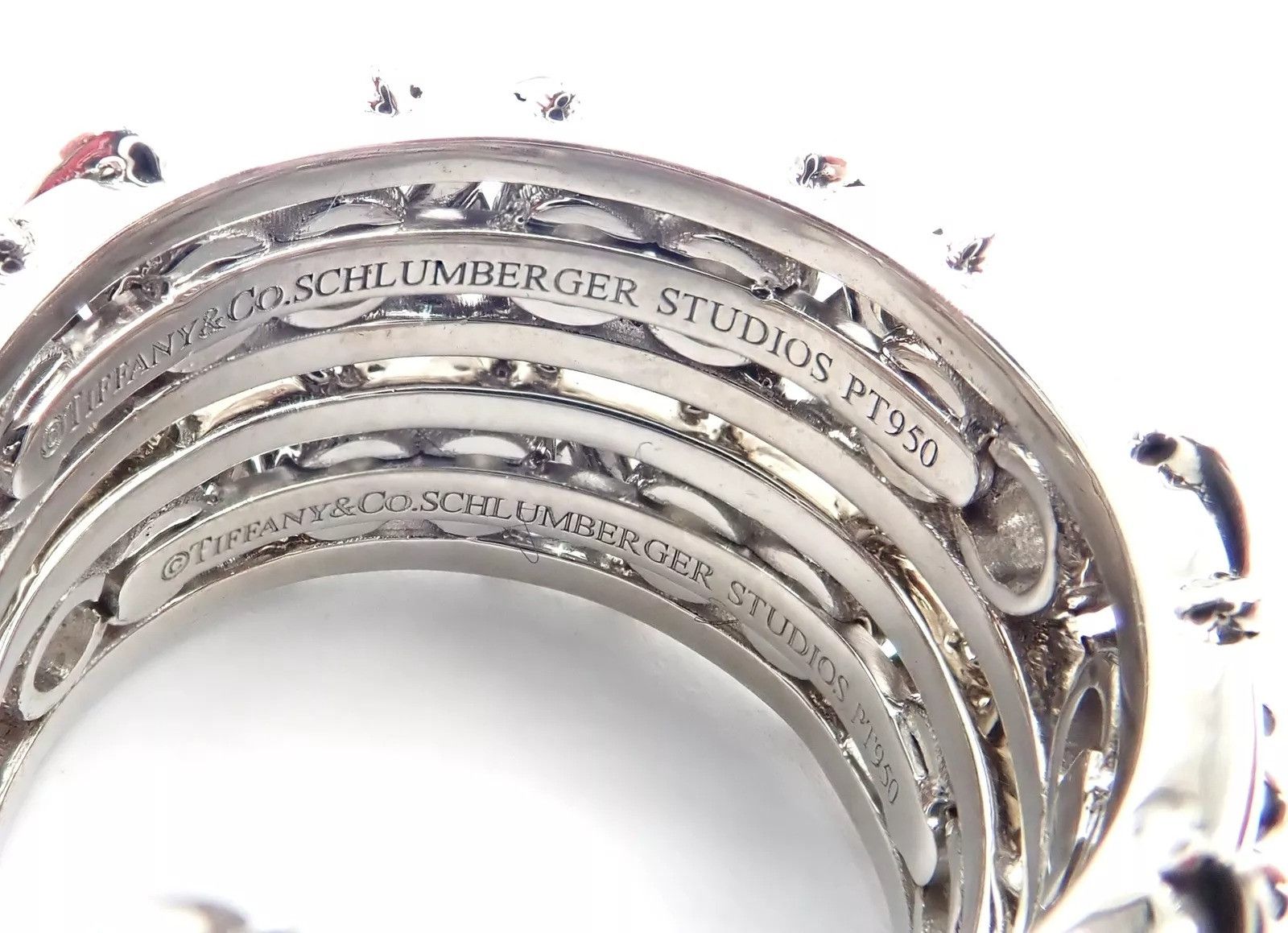 Tiffany & Co Stones Platinum Diamond Hoop Earrings