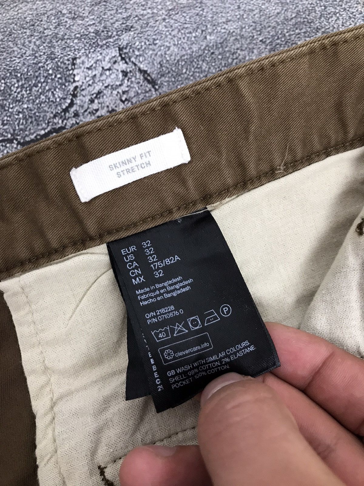 H&M H&M Skinny Fit Brown Basic Classic Cotton Chino Pants Size US 30 / EU 46 - 8 Thumbnail