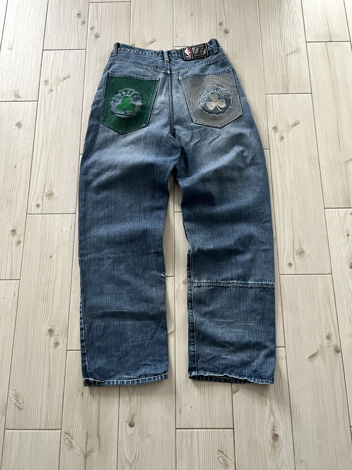 NBA Vintage Boston Celtics Baggy Denim Jeans NBA Pants Size US 30 / EU 46 - 2 Thumbnail