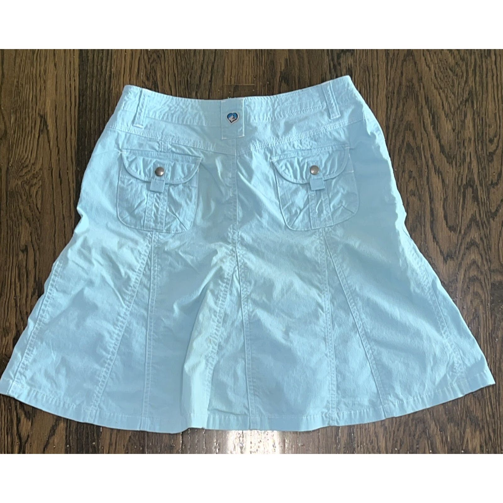 Frame Kuhl Skirt Women's 6 Light Blue A-Line Midi Casual Outdoor with Pockets Size 28" / US 6 / IT 42 - 3 Thumbnail