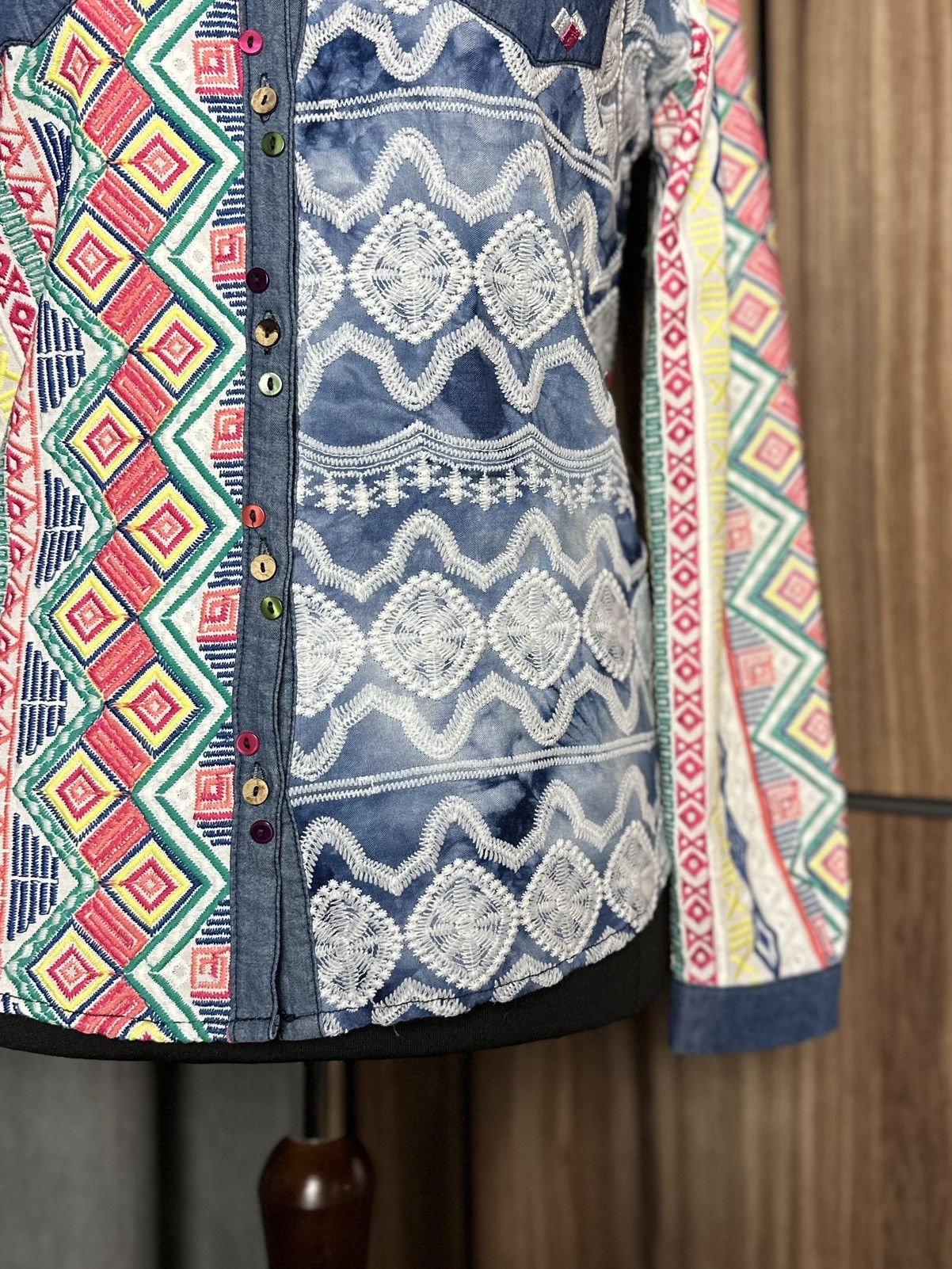 Desigual Desigual Multicolor Jeans Shirt Blouse Women's Size L Size L / US 10 / IT 46 - 6 Thumbnail