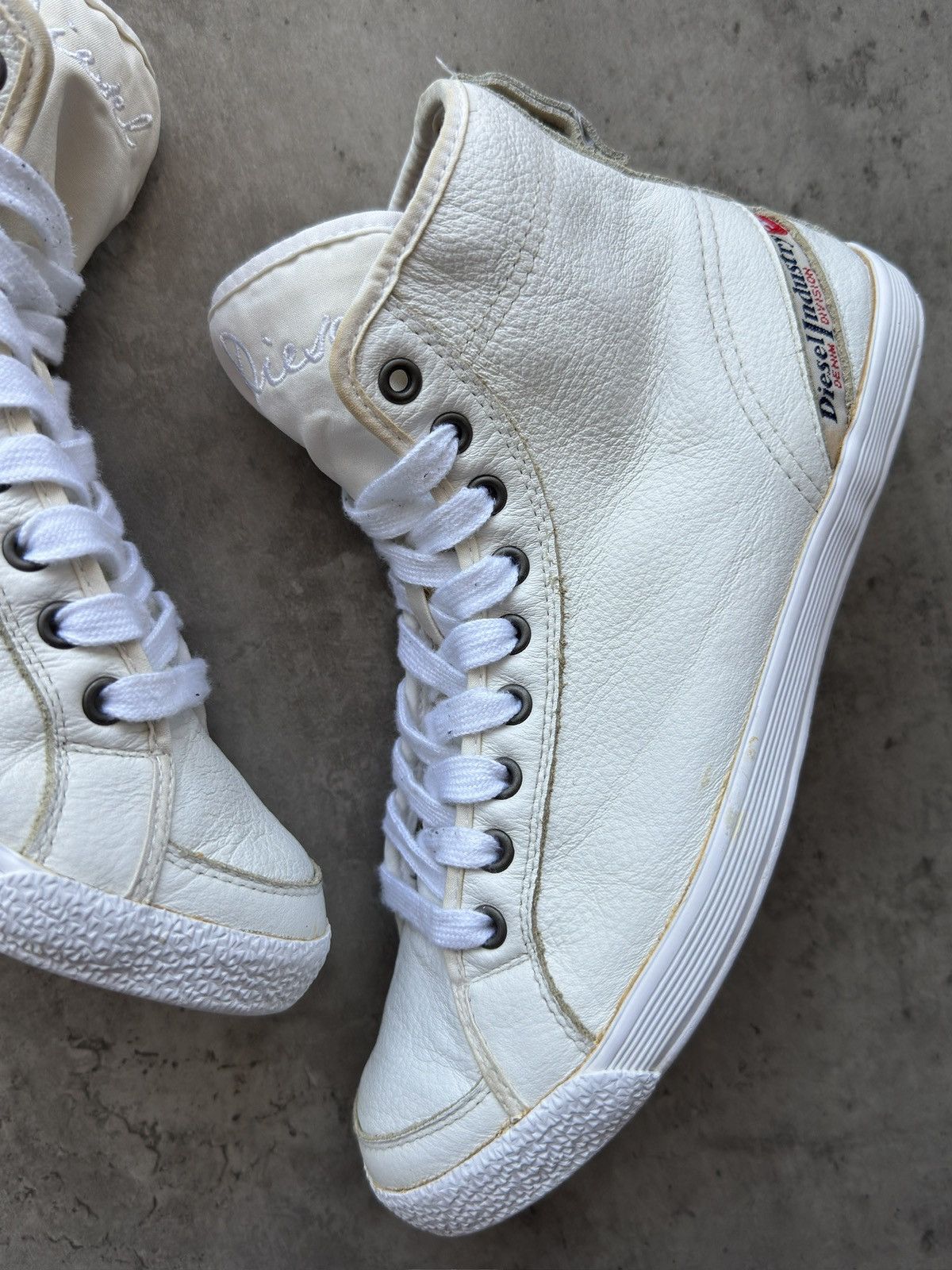 Diesel Vintage Y2K Diesel High Top Leather Sneakers Size US 7 / IT 37 - 3 Thumbnail