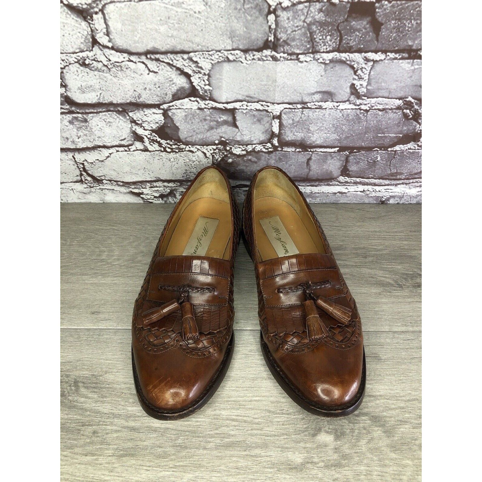Mezlan Mezlan Alicante Brown Weave Leather Kiltie Tassel Dress Shoe Size US 7 / EU 40 - 11 Thumbnail