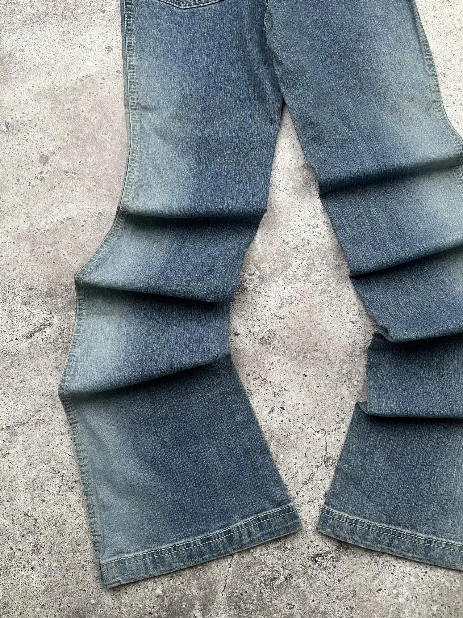 Japanese Brand Vintage Flare Embroidered Print Jeans C217(V616) Size 25" / US 0 / IT 36 - 7 Thumbnail