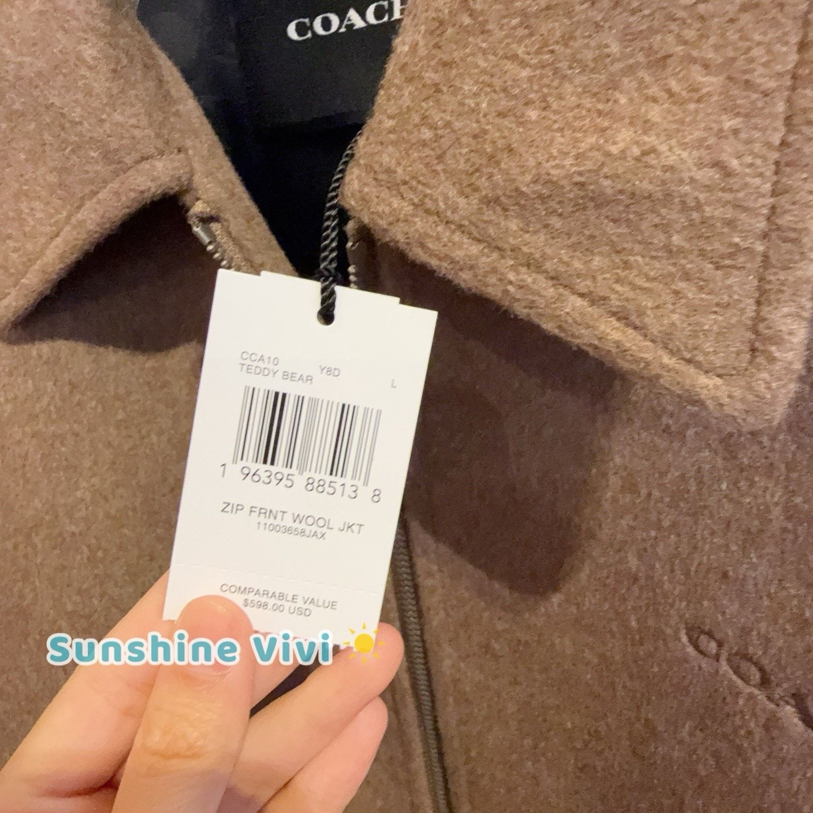 Coach NWT Coach Women Zip Front Wool Jacket Teddy Bear CAA10 Large Size L / US 10 / IT 46 - 2 Thumbnail