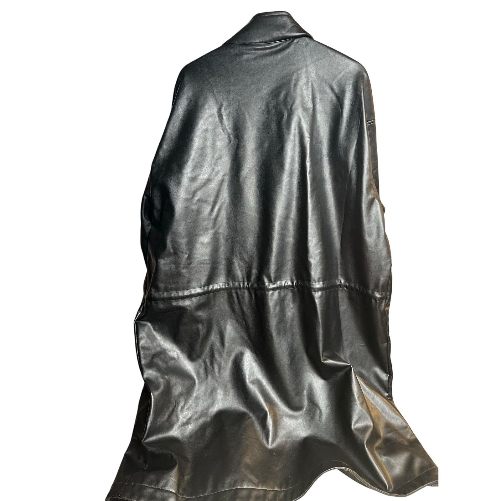 Zara Zara Black Long Leather Jacket - Size M - New Size M / US 6-8 / IT 42-44 - 2 Thumbnail