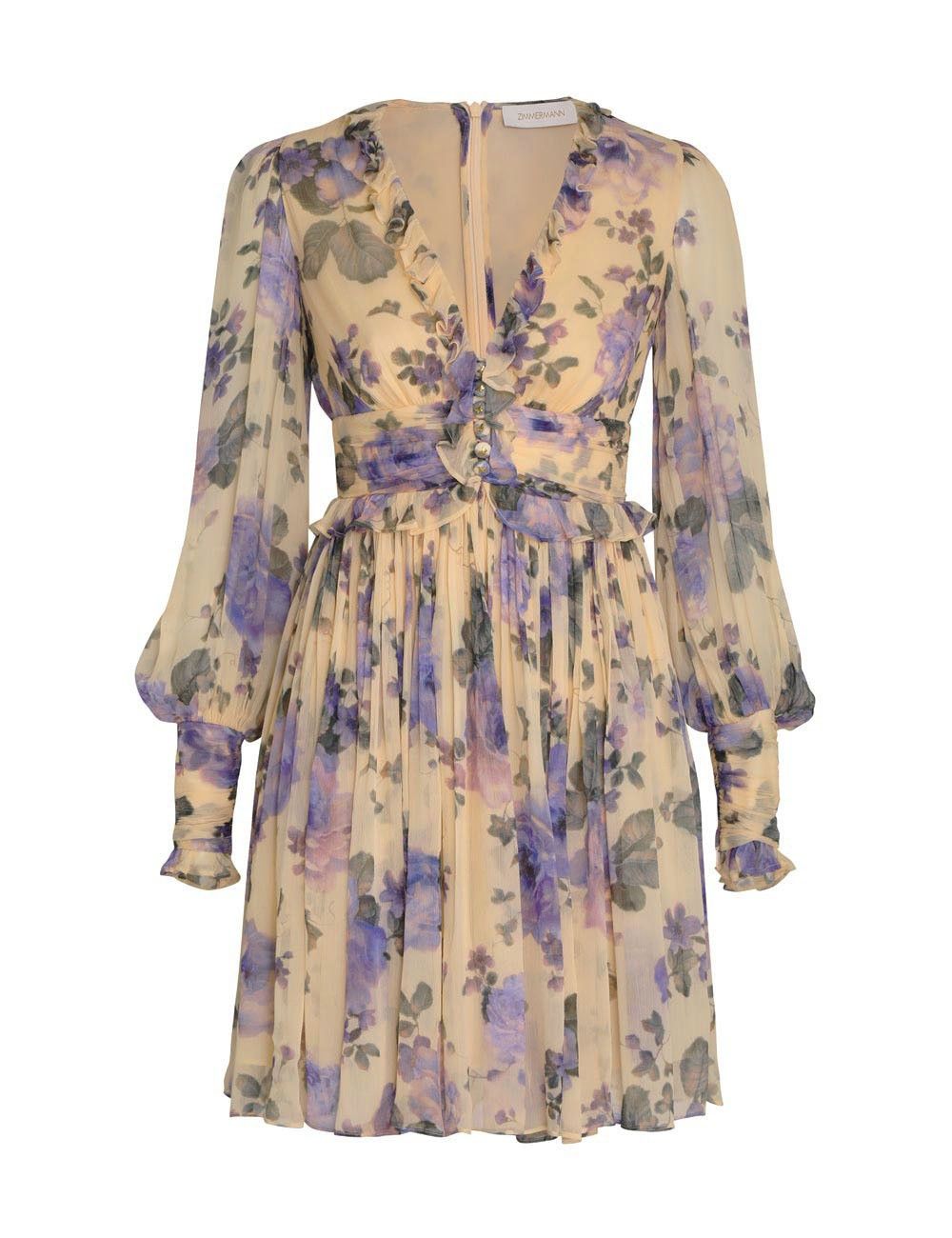 oc11z0225 Lyrical Ruffle Mini Dress in Multicolor