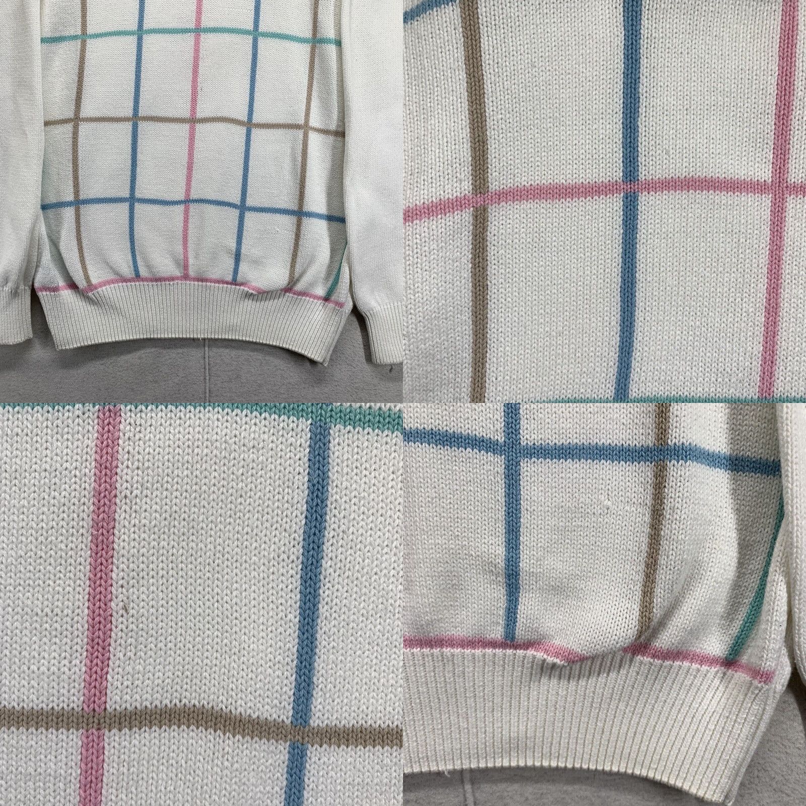 Vintage VINTAGE Braemar Sweater Medium BOXY Fit White Pastel Argyle 90s Grunge Pullover Mens Size US M / EU 48-50 / 2 - 8 Thumbnail