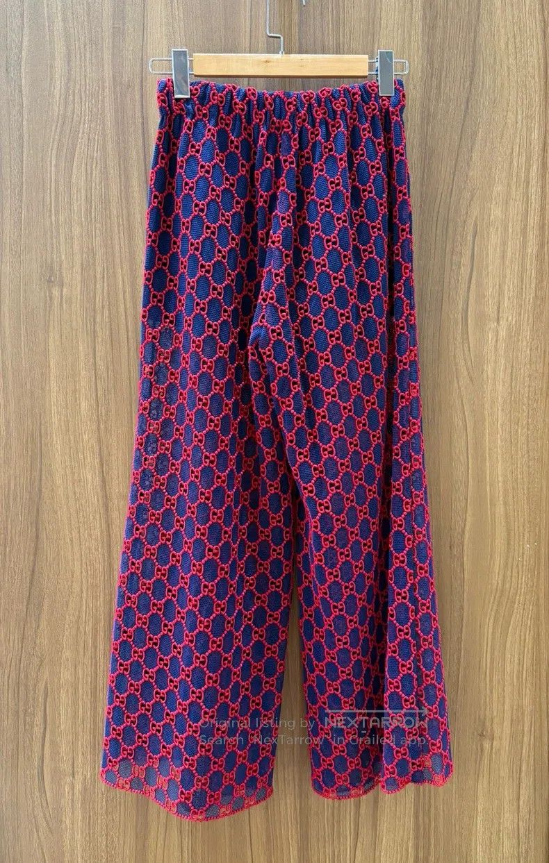 Gucci Gucci Double-layer hollow logo full-printed wide-leg trous Size 27" / US 4 / IT 40 - 2 Thumbnail