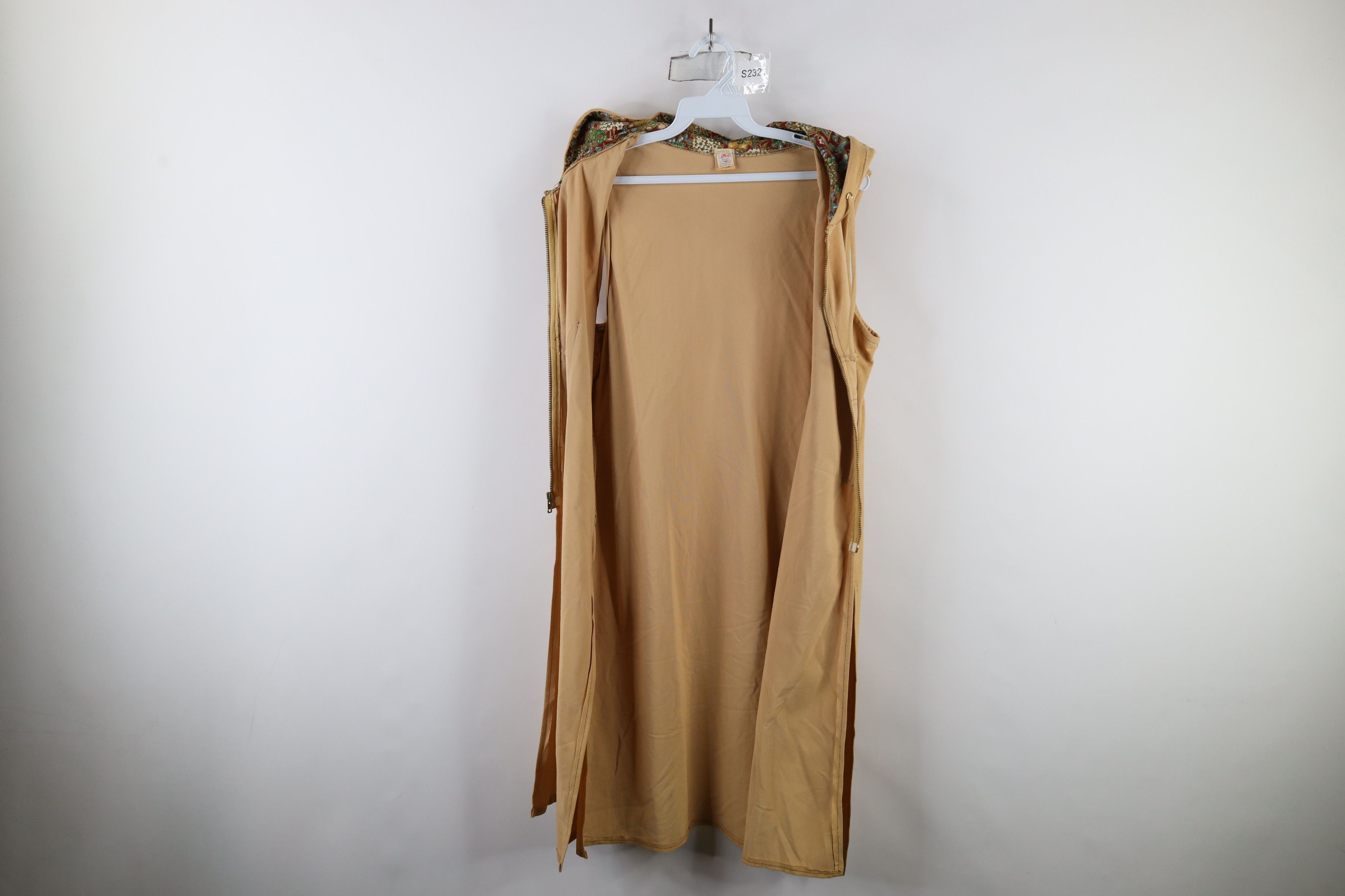 Vintage 60s 70s Union Made Boho Chic Full Length Hoodie USA