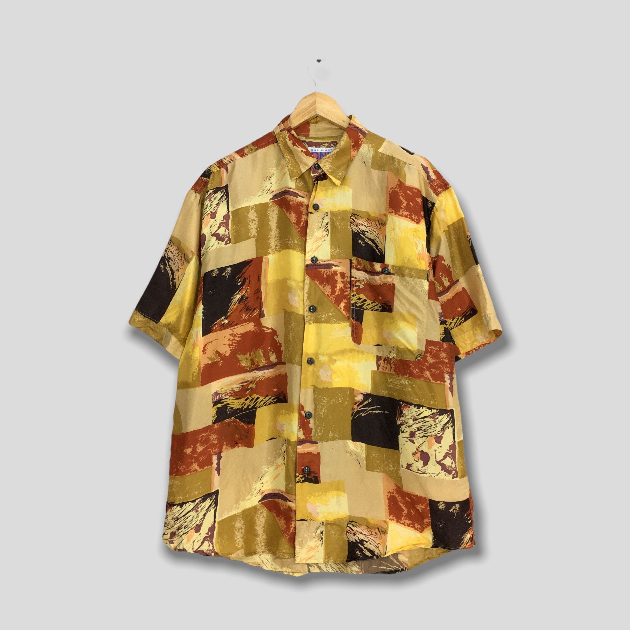 image of Art Comes First x Vintage 90's Funky Multicolor Abstract Pattern Shirt Medium, Men's