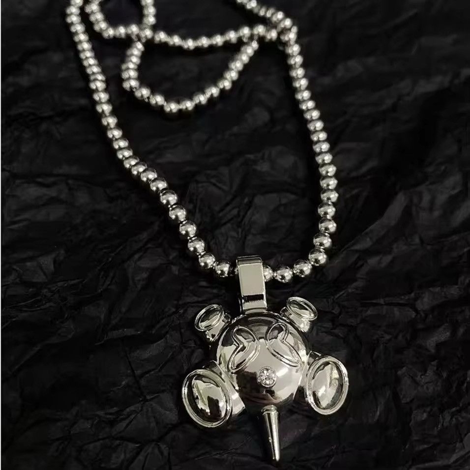 Jewelry Round Bead Chain Quadangle Ball Pendant Size ONE SIZE - 5 Thumbnail