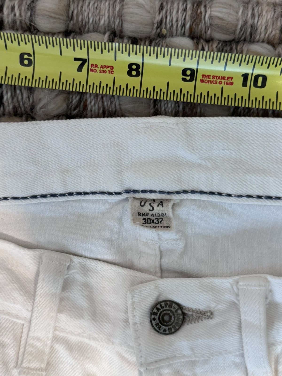 RRL Ralph Lauren Vintage White RRL Selvedge Denim Jeans Size US 30 / EU 46 - 2 Thumbnail