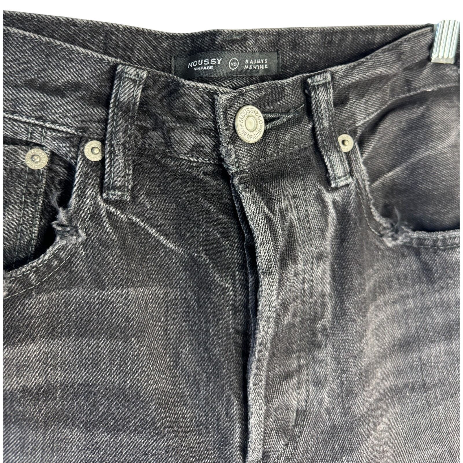 MOUSSY Moussy VTG Jeans Skinny Velma Distressed Stretch Black 25 Size 25" / US 0 / IT 36 - 2 Thumbnail