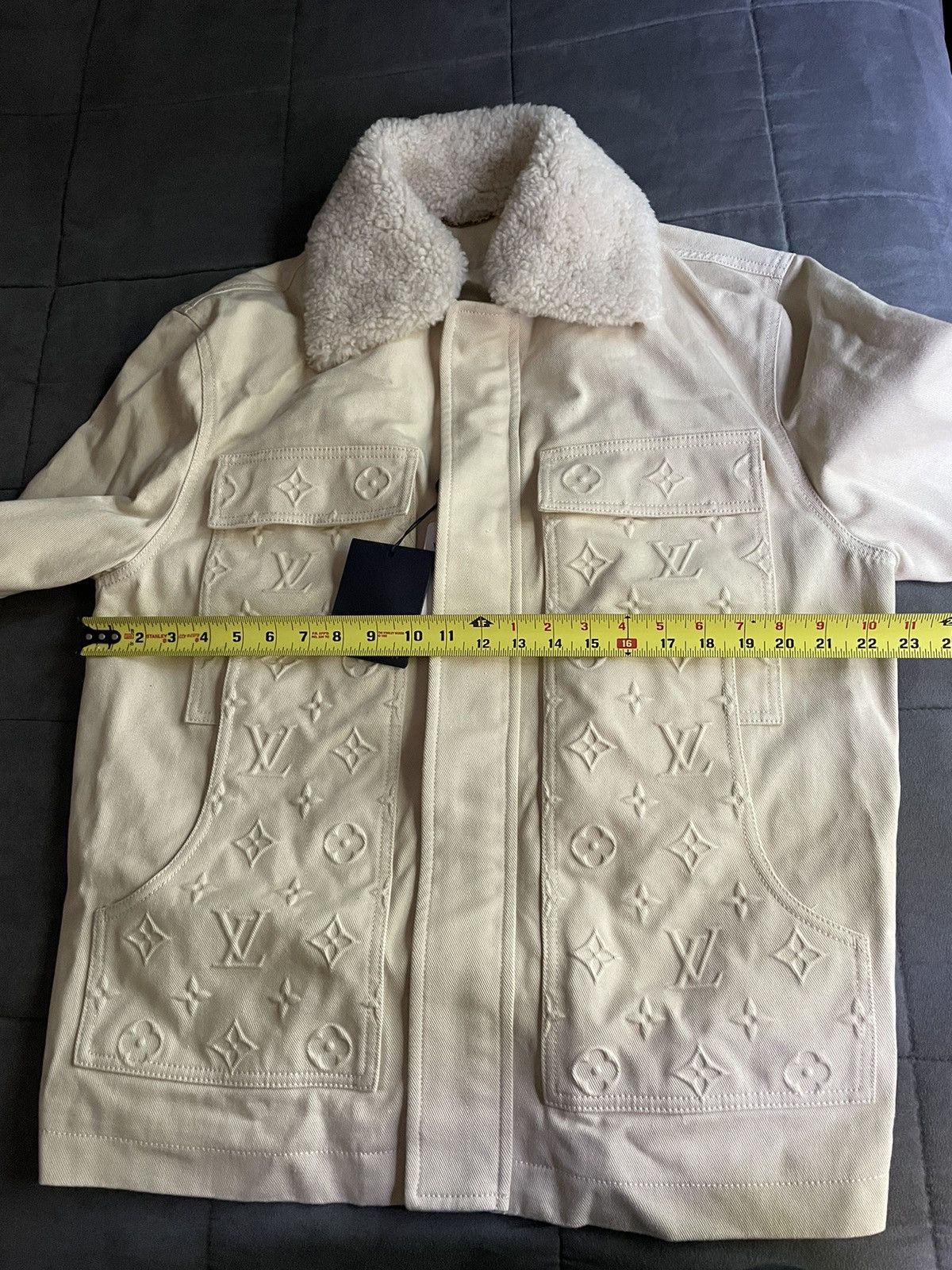 Louis Vuitton Louis Vuitton Beige Monogram Workwear Denim Jacket Size US M / EU 48-50 / 2 - 7 Thumbnail
