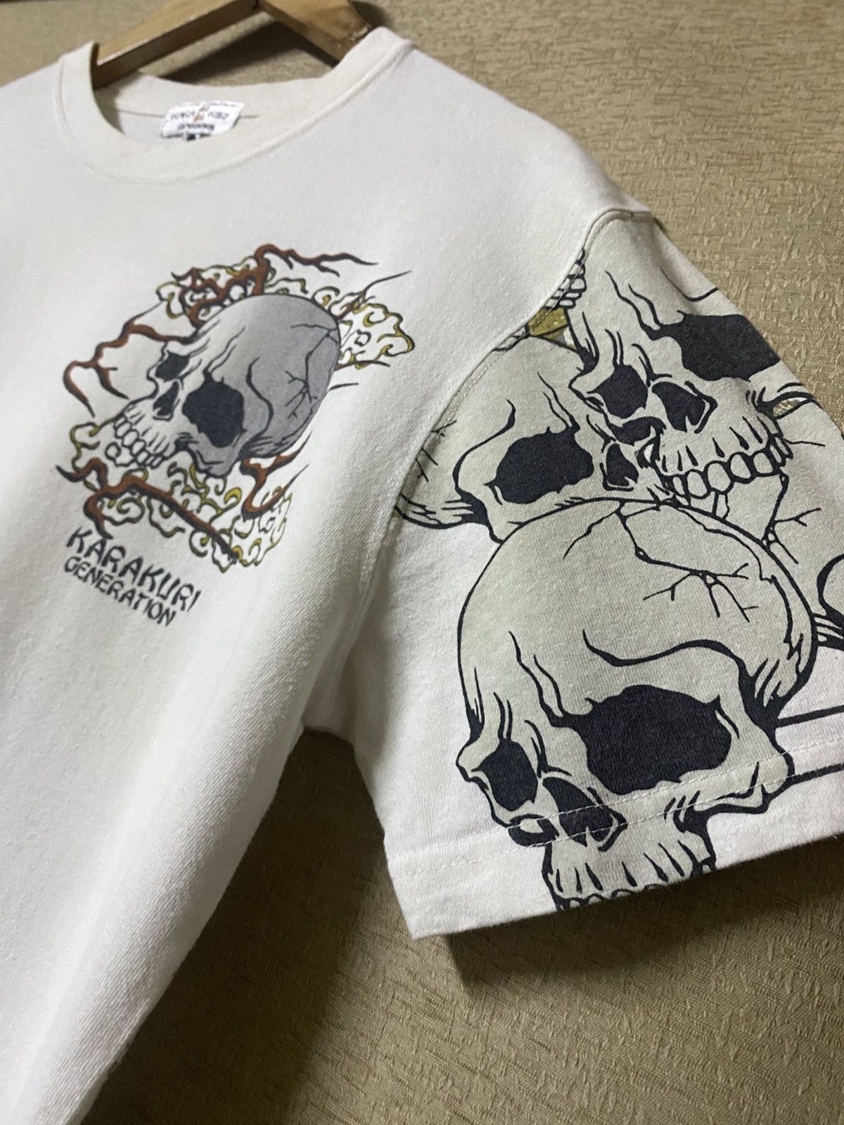 Japanese Brand KARAKURI TAMASHII GENERATION Skull Sukajan Japan Tshirt Size US M / EU 48-50 / 2 - 5 Thumbnail
