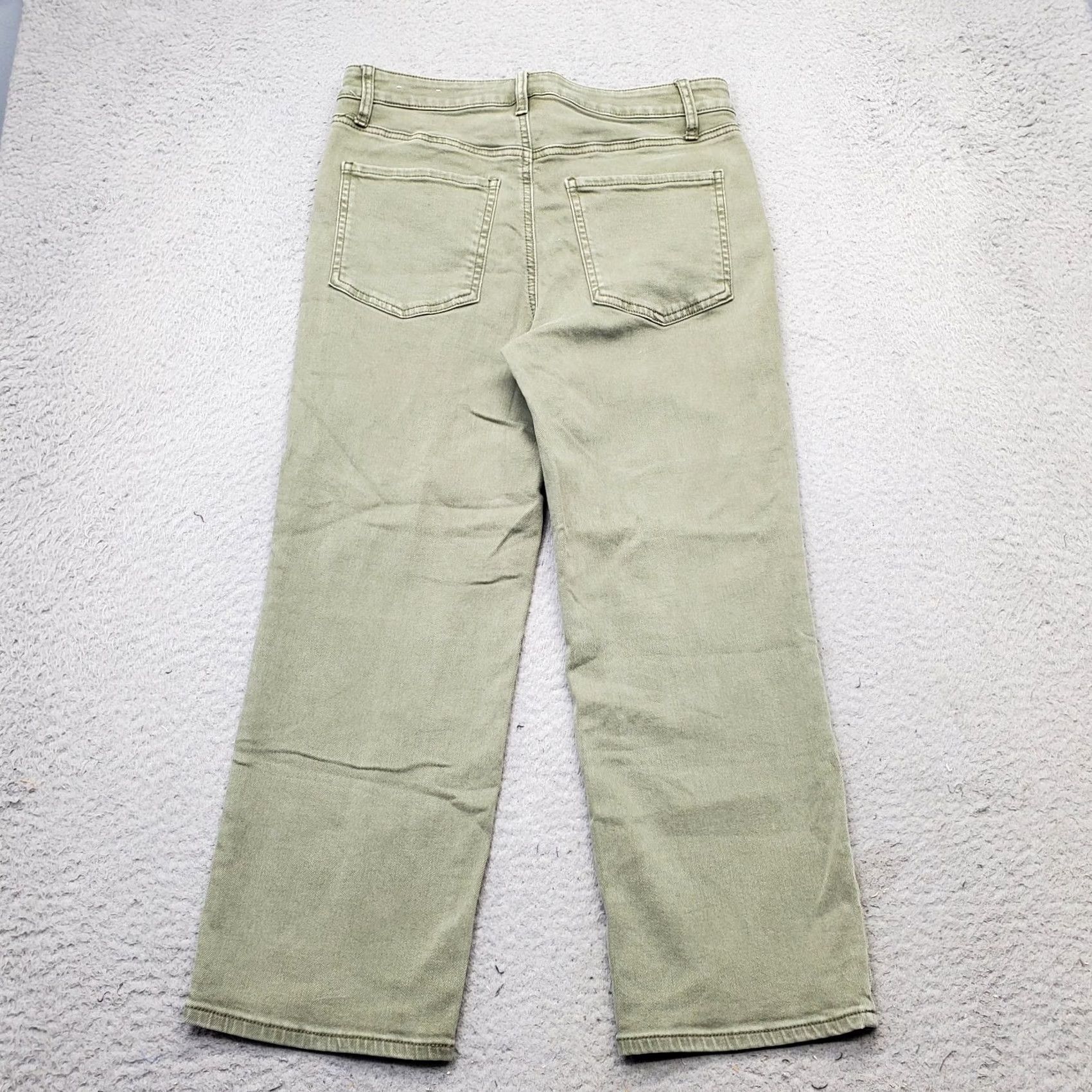 Vintage Chico's Womens Jeans Green Denim Medium Wash High Rise Straight Leg Cropped 4 Size 27" / US 4 / IT 40 - 2 Thumbnail