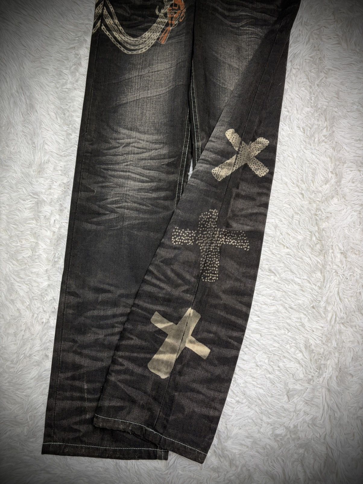 Japanese Brand Rare Solberry printed mudwash jeans Size US 33 - 2 Thumbnail