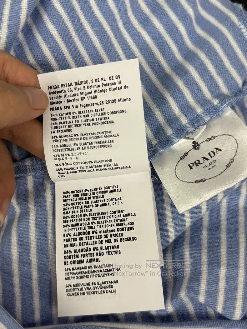 Prada Prada Blue and white striped long sleeves Size S / US 4 / IT 40 - 6 Thumbnail