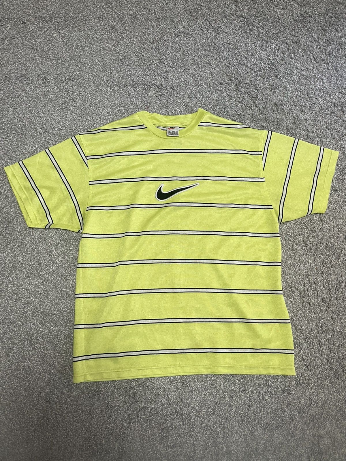 Nike × Vintage 90s NIKE VINTAGE NEON Y2K OVERSIZED DRILL BIG CENTER SWOOSH Size US L / EU 52-54 / 3 - 1 Thumbnail